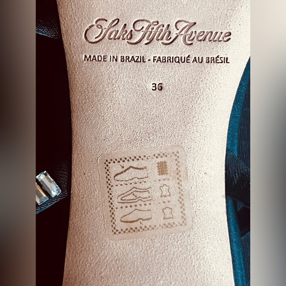 Saks Fifth Avenue Black and Silver Strappy Sandals - Picture 5 of 5